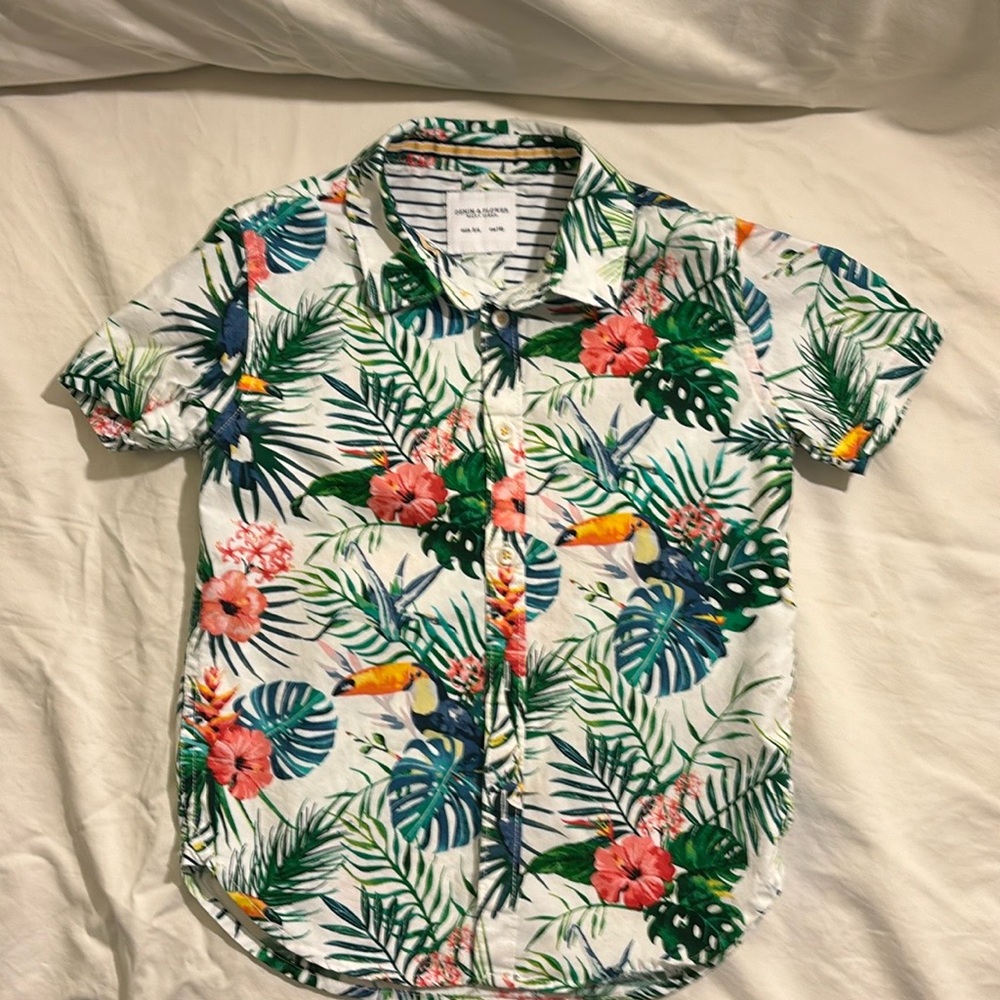 Boys Tropical Short Sleeve Button Down 5/6